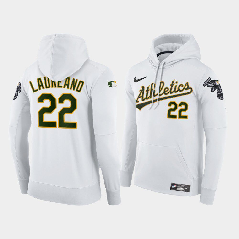 Men Oakland Athletics #22 Laureano white home hoodie 2021 MLB Nike Jerseys->oakland athletics->MLB Jersey